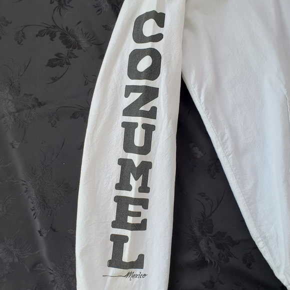 Cozumel Mexico Men's Medium ? Vintage Zip Jacket 90s Hoodie White Light Vacation - Picture 6 of 15